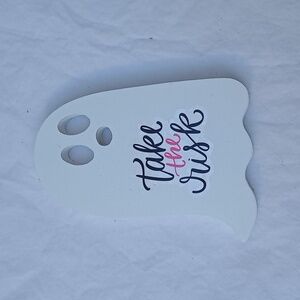 Handmade Ghost Decor with Inspirational Text Message Halloween Gothic Gift